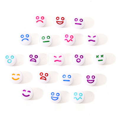 White Opaque Acrylic Beads MACR-YW0001-20B-1