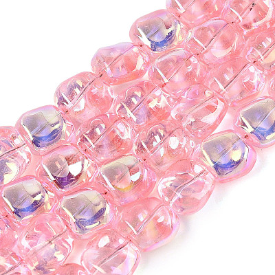Electroplate Transparent Glass Beads Strands EGLA-N057-02A-06-1