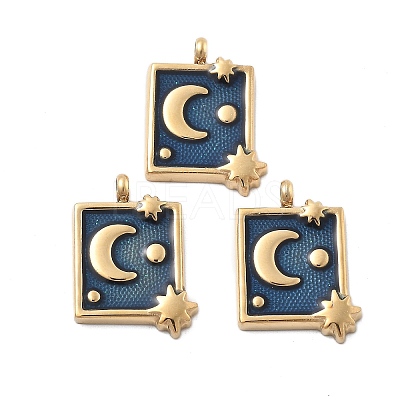 304 Stainless Steel Enamel Pendants STAS-Z121-41G-1