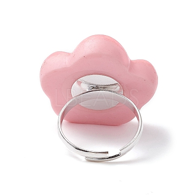 6Pcs 6 Styles Opaque Resin Adjustable Rings RJEW-JR00668-1