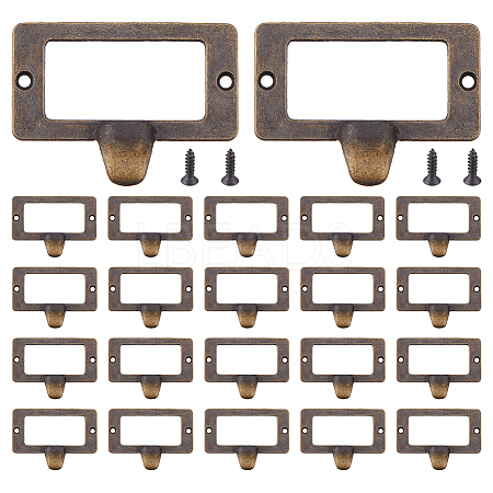 25Pcs Rectangle Zinc Alloy Label Frame Card Holder AJEW-FH0008-75D-1