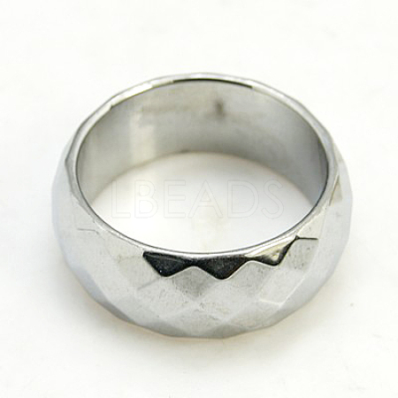 Fashion Magnetic Synthetic Hematite Wide Band Rings X-RJEW-D939-5B-1