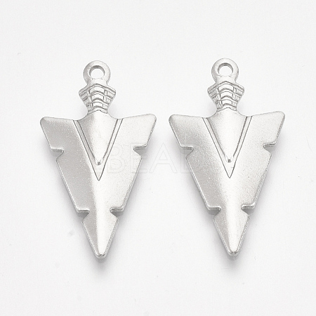 201 Stainless Steel Pointed Pendants X-STAS-T045-23P-1