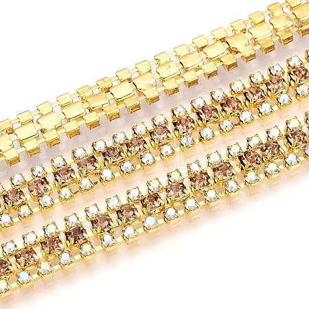 Iron Rhinestone Cup Chains CH-T006-04G-01-1