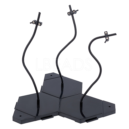 Plastic Doll Stands with Adjustable Snake Bone Bracket ODIS-WH0002-90-1