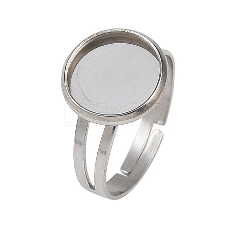304 Stainless Steel Cuff Ring Components STAS-D372-06P-03-1