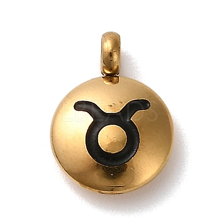 304 Stainless Steel Black Enamel Charms LS-STAS-R009-02G-03-1