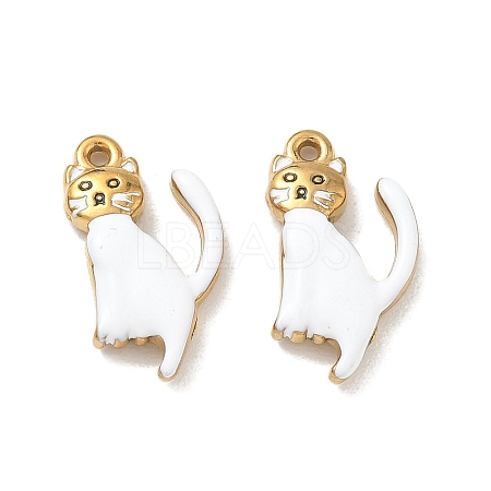 304 Stainless Steel Enamel Pendants STAS-L316-23G-10-1
