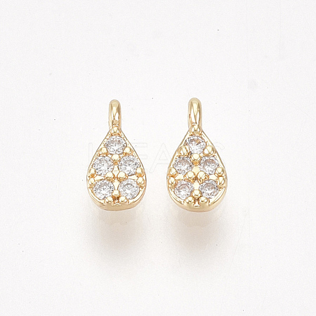 Brass Micro Pave Cubic Zirconia Charms KK-S350-298-1