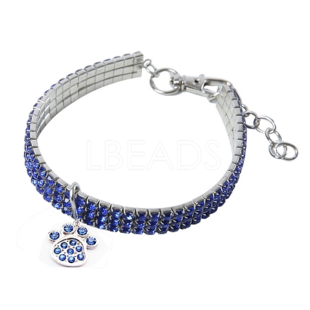 Adjustable 3-Row Alloy Rhinestone Cup Chain Pet Collars PW-WG89856-14-1