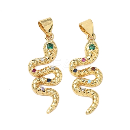 Brass Micro Pave Cubic Zirconia Pendants KK-L243-29G-02-1