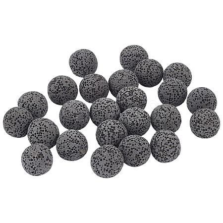 24Pcs Unwaxed Natural Lava Rock Beads G-PA0002-12A-1
