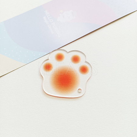 Gradient Color Transparent Acrylic Cat Paw Keychains ZXFQ-PW0003-25A-1