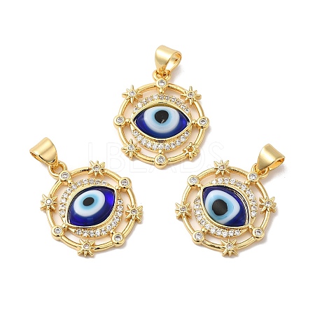 Handmade Evil Eye Lampwork Pendants LAMP-E034-02G-08-1