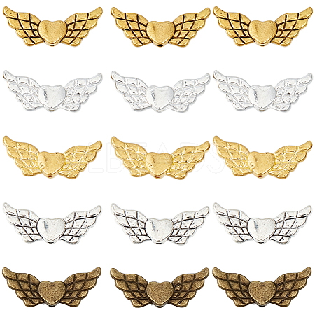 150Pcs 5 Colors Tibetan Style Alloy Angeltee Beads FIND-SC0009-30-1