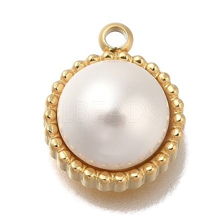 ABS Imitation Pearl Charms STAS-P371-015G-1