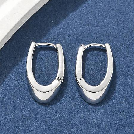 U-Shaped Brass Hoop Earrings EJEW-D320-14P-1