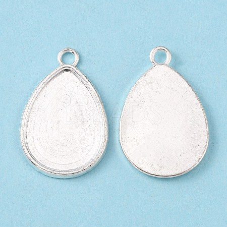 Teardrop Alloy Pendant Cabochon Settings PALLOY-N0088-01S-NF-1