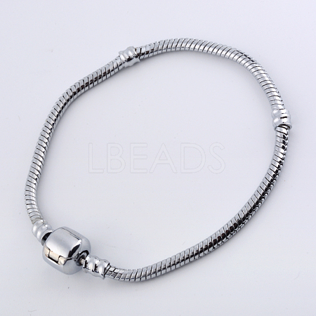 Brass European Style Bracelets for Jewelry Making KK-R031-05-1