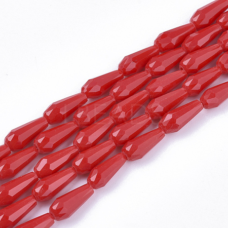 Opaque Solid Color Glass Beads Strands GLAA-T009-001A-1