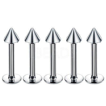 304 Stainless Steel Cone Internally Threaded Labrets for Women Men WG9B6EB-13-1