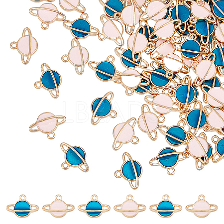 DICOSMETIC 120Pcs 2 Colors Light Gold Tone Alloy Enamel Pendants ENAM-DC0001-49-1