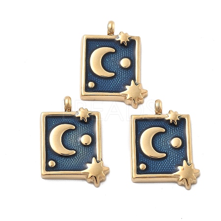 304 Stainless Steel Enamel Pendants STAS-Z121-41G-1