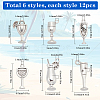 72Pcs 6 Styles Tibetan Style Alloy Pendants FIND-SC0009-69-2