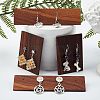 4Pcs 2 Style Black Walnut Earring Display Stand EDIS-FG0001-45-6