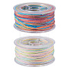 2 Rolls 2 Colors Segment Dyed Round Polyester Twisted Cords OCOR-TA0003-65C-1