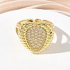 Brass Micro Pave Cubic Zirconia Cuff Open Rings for Women CU-CBA760A-13B-G-3