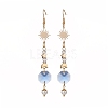 Glass Dangle Earrings with Shell Beads EJEW-JE05187-4