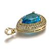 Golden Plated Brass Micro Pave Clear Cubic Zirconia Pendants ZIRC-F123-04B-3