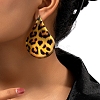 Leopard Print Alloy Dangle Stud Earrings EJEW-K304-01E-G-1