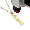 201 Stainless Steel/Brass Coated Iron Rectangle Pendant Necklace NJEW-CO0001-01-4