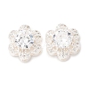 Brass Micro Pave Clear Cubic Zirconia Beads CU-CBAEC99-32S-01-1