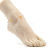 Natural Dyed White Jade & Malaysia Jade Anklets for Women AJEW-AN00476-03-3
