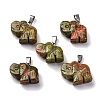 Natural Unakite Pendants G-B127-05P-12-2
