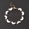 Natural Shell Moon Link Chain Bracelet BJEW-C015-01G-2