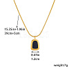 Trapezoid Stainless Steel with Natural Shell Pendant Necklaces & Hoop Earrings Sets WG9CFB5-01-4
