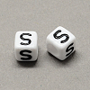 Large Hole Acrylic Letter European Beads SACR-Q103-7mm-01S-2