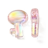 UV Plating Rainbow Iridescent Transparent Acrylic Beads OACR-C007-05A-2