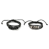 PU Imitation Leather Cord Triple Layer Multi-strand Bracelets BJEW-P329-05-1