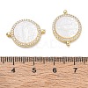Rack Plating Brass Micro Pave Clear Cubic Zirconia Connector Charms CU-CBA01AA-23G-3