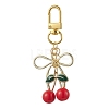 Alloy Enamel Cherry Pendant Decorations HJEW-JM02681-1