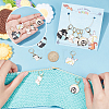 Cat & Paw Print Alloy Enamel Pendant Stitch Markers HJEW-AB00352-3