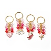 4Pcs Heart/Rainbow/Mermaid/Mushroom Alloy Enamel Pendant Keychain KEYC-JKC00412-02-1