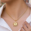 304 Stainless Steel Vintage Sun Spiral Pendant Necklaces for Women WV2737-2