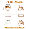 6Pcs 3 Colors Zinc Alloy Bag Twist Lock Accessories AJEW-UN0001-77-3