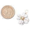 Natural Howlite Clover Pendants PALLOY-JF03180-01-2